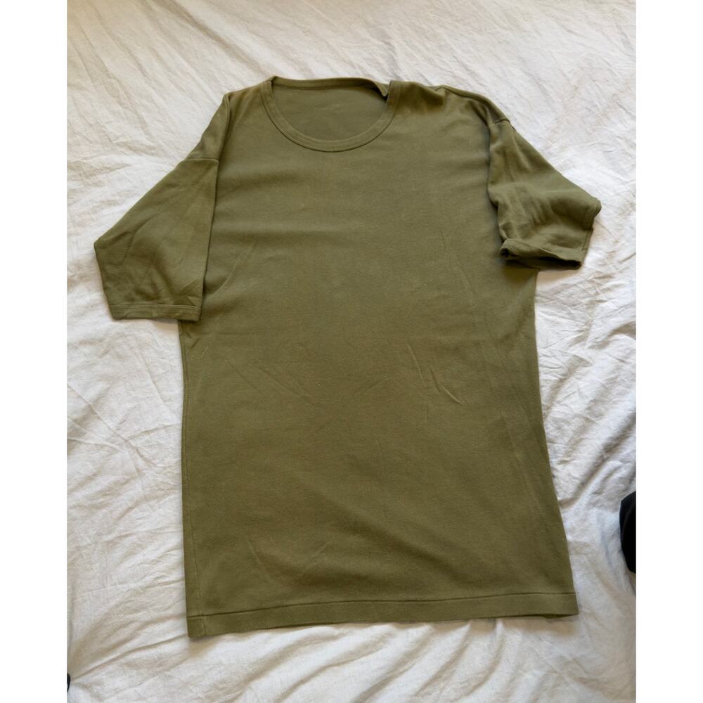 UNKNOWN Thick Military Army Style Green Blank Long Cut Shirt